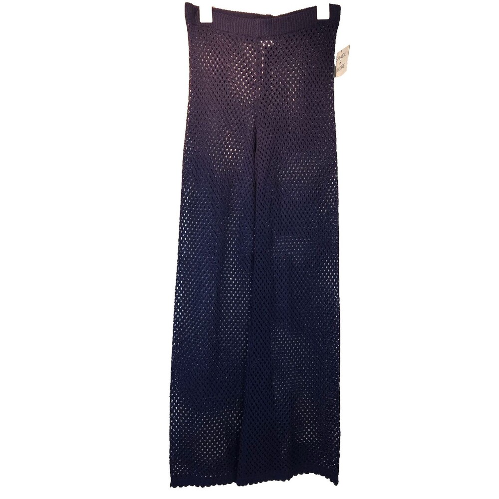 Sun & Shade Dark Blue Crochet Swim Cover Up Pants Womens Size L New
